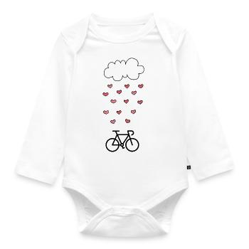 j aime le vélo velo cycliste cyclisme - Body Bébé bio manches longues - blanc - Devant