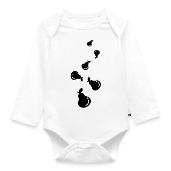 Birne Obst - Baby Bio-Langarm-Body - Weiß - Vorne