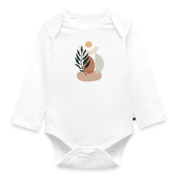 Style bohème minimaliste - Body Bébé bio manches longues - blanc - Devant