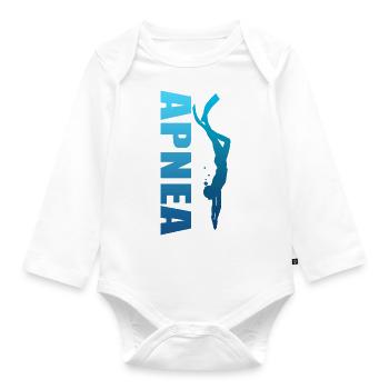 apnea apnéiste sport plongée plongeur - Body Bébé bio manches longues - blanc - Devant