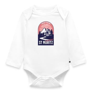 Saint Moritz Switzerland Valais - Organic Longsleeve Baby Bodysuit - white - Front