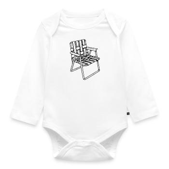 Vintage & Retro Folding Lawn Chair-Webbing - Organic Longsleeve Baby Bodysuit - white - Front