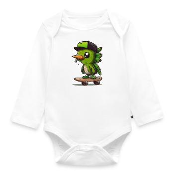 Kiwi Kickflips - Organic Longsleeve Baby Bodysuit - white - Front