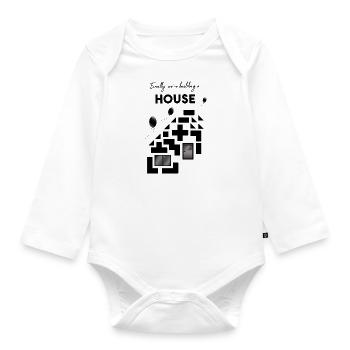 build a house black 2 - Organic Longsleeve Baby Bodysuit - white - Front