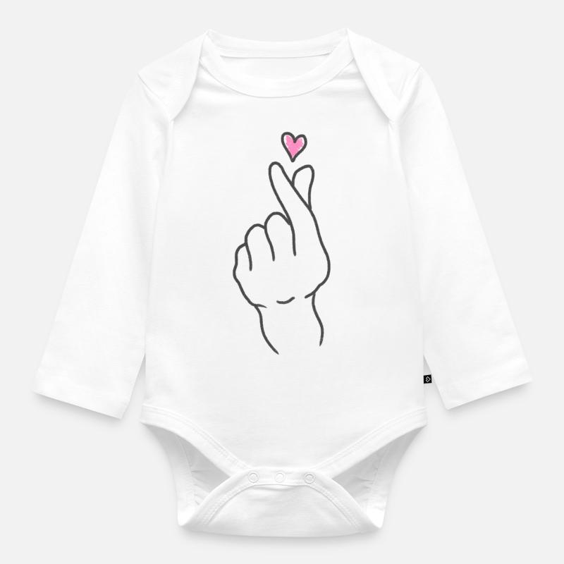 Coréen pour l’amour - Body Bébé bio manches longues - blanc