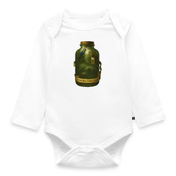 Regenwald im Glas – Amazonas - Baby Bio-Langarm-Body - Weiß - Vorne