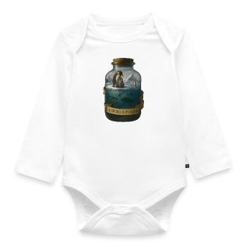 Arktis – A World in a Jar - Baby Bio-Langarm-Body - Weiß - Vorne