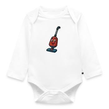Un aspirateur heureux - Body Bébé bio manches longues - blanc - Devant