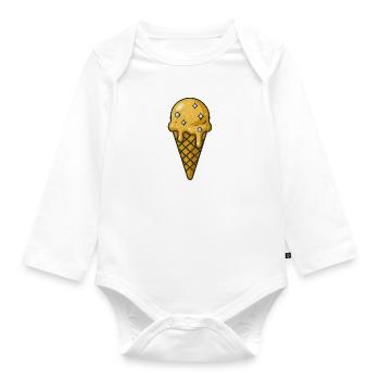 Cream - Deluxe - Organic Longsleeve Baby Bodysuit - white - Front