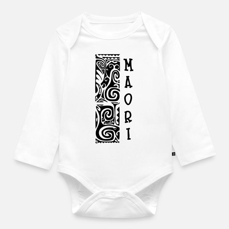 maori - Body Bébé bio manches longues - blanc