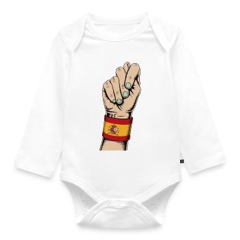 Figa Española Amulet Protector Against Evil - Organic Longsleeve Baby Bodysuit - white - Front