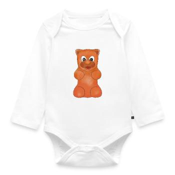 Gummibärchen Orange Baby Geschenk - Baby Bio-Langarm-Body - Weiß - Vorne
