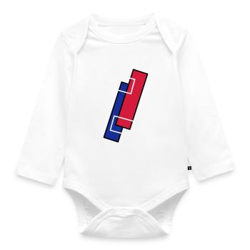 rectangles - Body Bébé bio manches longues - blanc - Devant