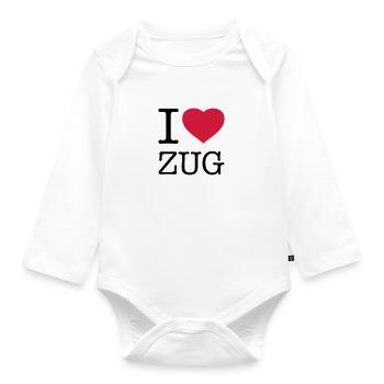 I ♥ ZUG - Organic Longsleeve Baby Bodysuit - white - Front