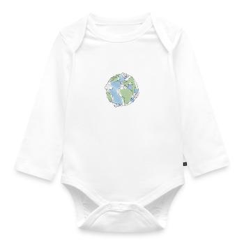 Planet Erde - Baby Bio-Langarm-Body - Weiß - Vorne