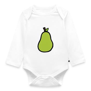 Pear - Organic Longsleeve Baby Bodysuit - white - Front