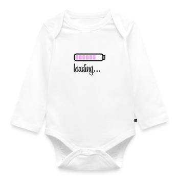 Battery Battery loading - Organic Longsleeve Baby Bodysuit - white - Front