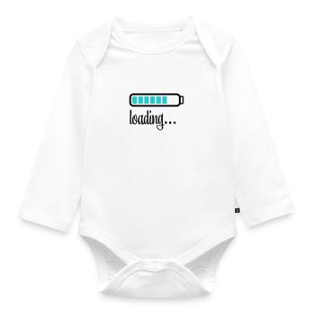 Battery Battery loading - Organic Longsleeve Baby Bodysuit - white - Front