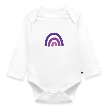 Rainbow purple - Organic Longsleeve Baby Bodysuit - white - Front