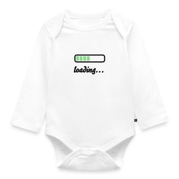 Battery Battery loading - Organic Longsleeve Baby Bodysuit - white - Front