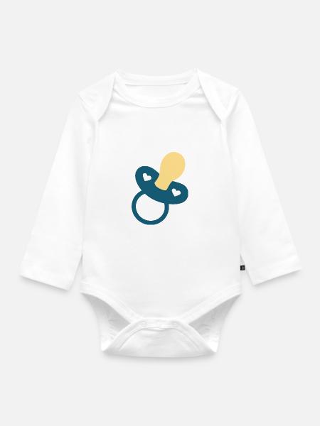 Baby Geburt 2026 Geschenk Geschenkidee - Baby Bio-Langarm-Body - Weiß
