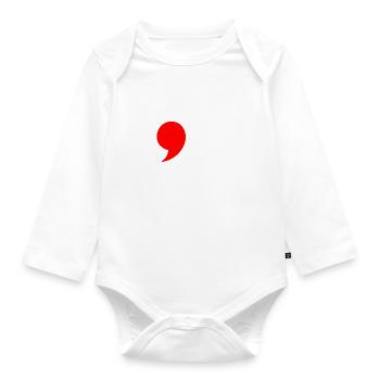 Distressed Comma La Funny - Organic Longsleeve Baby Bodysuit - white - Front