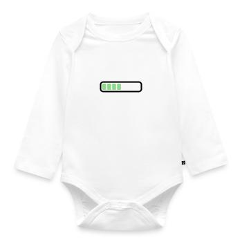Battery Battery loading - Organic Longsleeve Baby Bodysuit - white - Front