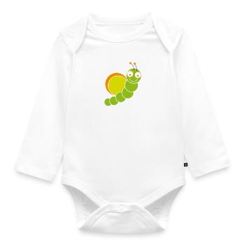 Petite chenille amusante faite de cercles - Body Bébé bio manches longues - blanc - Devant