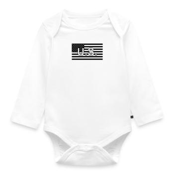 U.S./USA Tactical Flag - Organic Longsleeve Baby Bodysuit - white - Front