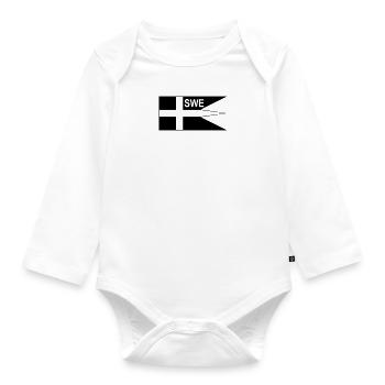 Swedish Naval Flag - Sweden three-tongued flag - Organic Longsleeve Baby Bodysuit - white - Front
