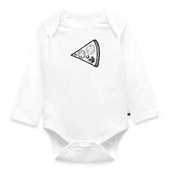 Paire shirt pizza partie 2 Saint Valentin couple femme - Body Bébé bio manches longues - blanc - Devant