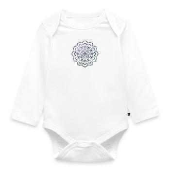 Beautiful mandala Buddhism yoga - Organic Longsleeve Baby Bodysuit - white - Front