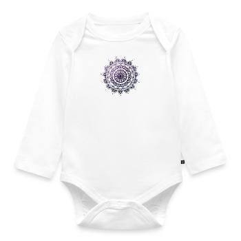 Beautiful mandala Buddhism yoga - Organic Longsleeve Baby Bodysuit - white - Front