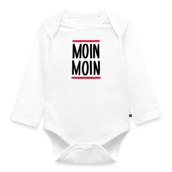 Moin Moin - Baby Bio-Langarm-Body - Weiß - Vorne