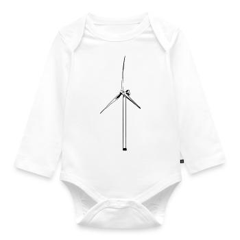 Windrad - Baby Bio-Langarm-Body - Weiß - Vorne