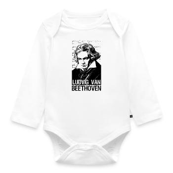 Ludwig van Beethoven Gift Sheet Music - Organic Longsleeve Baby Bodysuit - white - Front