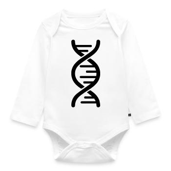 Dna symbol - Organic Longsleeve Baby Bodysuit - white - Front