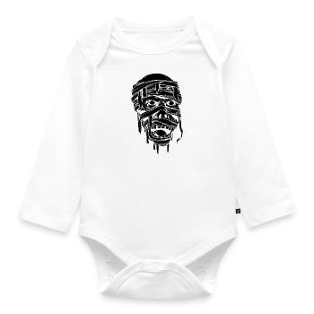 Maman | Égypte | | d’horreur Flippant - Body Bébé bio manches longues - blanc - Devant