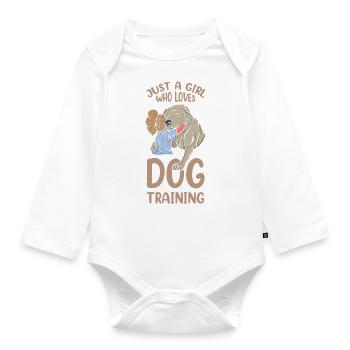 Just A Girl Who Loves Dog Training Dog Trainer - Baby Bio-Langarm-Body - Weiß - Vorne