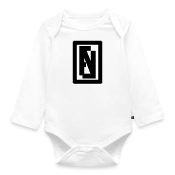 Name logo <> Leon - Organic Longsleeve Baby Bodysuit - white - Front