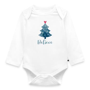 Believe in Christmas - Organic Longsleeve Baby Bodysuit - white - Front
