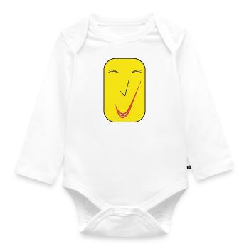 Feines Lächeln SQ. - Baby Bio-Langarm-Body - Weiß - Vorne
