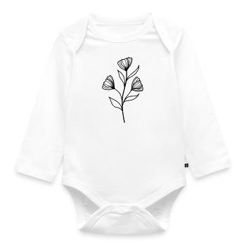 simple Wildblume - Baby Bio-Langarm-Body - Weiß - Vorne