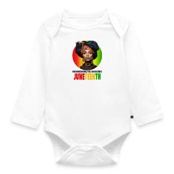 Me souvenir de mes ancêtres JUNETEENTH - Body Bébé bio manches longues - blanc - Devant