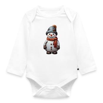 Bonhomme de neige - Body Bébé bio manches longues - blanc - Devant