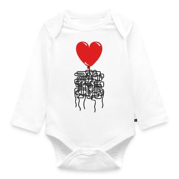 Things are complicated. Valentine's day. I love... - Organic Longsleeve Baby Bodysuit - white - Front