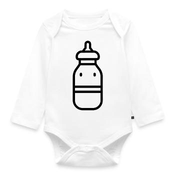 bottle - Organic Longsleeve Baby Bodysuit - white - Front
