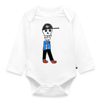 PoolBoy SkullHeart - Baby Bio-Langarm-Body - Weiß - Vorne