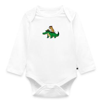 Taxi Crocodile Capybara Capybara Sunglasses - Organic Longsleeve Baby Bodysuit - white - Front
