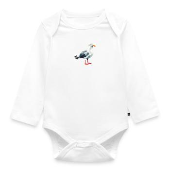 Comic Nordsee Hamburg Polygon Möwe Vogel Küste - Baby Bio-Langarm-Body - Weiß - Vorne